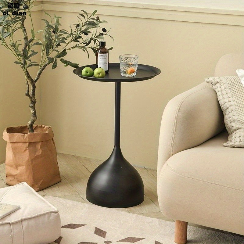 1pc Nordic-Inspired Minimalist Side Table - Creative Metal Design for Small Spaces, Perfect for Living Room Sofa & Bedroom, Landed Tray, Bedside Cabinet