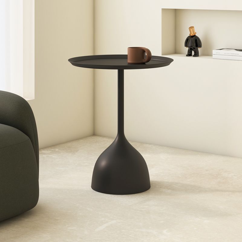 1pc Nordic-Inspired Minimalist Side Table - Creative Metal Design for Small Spaces, Perfect for Living Room Sofa & Bedroom, Landed Tray, Bedside Cabinet