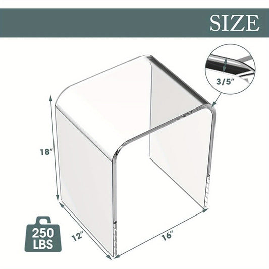 Acrylic End Table Set of 2, Clear Lucite Coffee Table, Contemporary Square Nightstand and Side Table for Living Room, Bathroom, Bedroom and Office