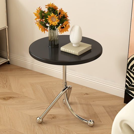 Black Nordic Side Table Round Black Nordic-Inspired Side Table - Versatile for Living Room, Bedroom, or Office Chic