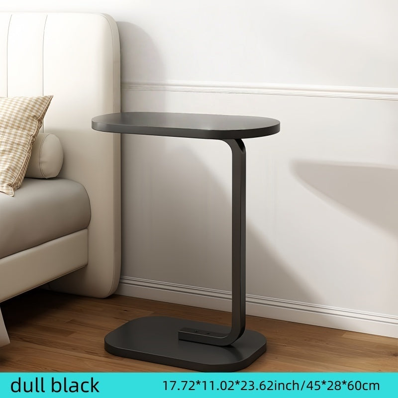 Luxury C-Shaped Side Table Luxury Solid Wood Metal C-Shaped Office Side Table | Sofa, Bedside, Coffee Table, Double Layer Panel, Sturdy Load-Bearing, High-End Gift