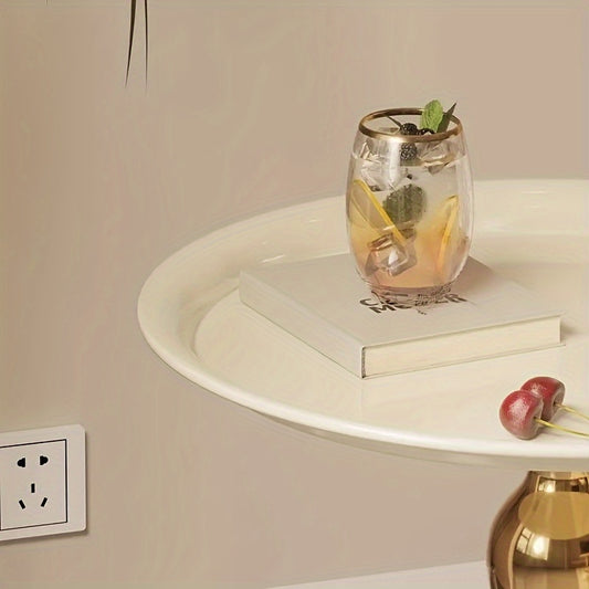 Modern Nordic Iron Side Table - Space-Saving Small Coffee Table for Living Room, Bedroom, Balcony - Ideal for Halloween, Women's Day, Valentine's,