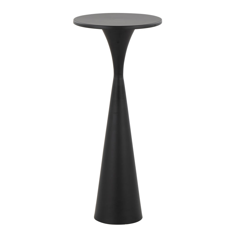 LumiSource Grandview Gallery Gemma 22 Modern Metal Side Table - Matte Black, Sturdy Hourglass Base, No Assembly Required, Heavy-Duty for Living Room,