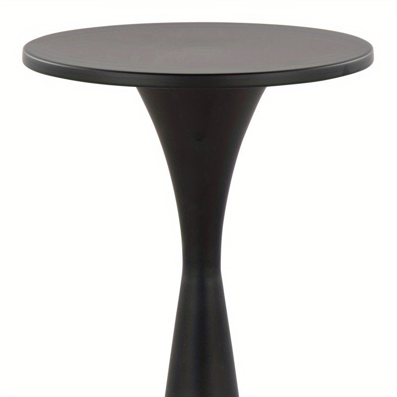 LumiSource Grandview Gallery Gemma 22 Modern Metal Side Table - Matte Black, Sturdy Hourglass Base, No Assembly Required, Heavy-Duty for Living Room,