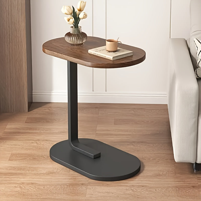 Luxury C-Shaped Side Table Luxury Solid Wood Metal C-Shaped Office Side Table | Sofa, Bedside, Coffee Table, Double Layer Panel, Sturdy Load-Bearing, High-End Gift