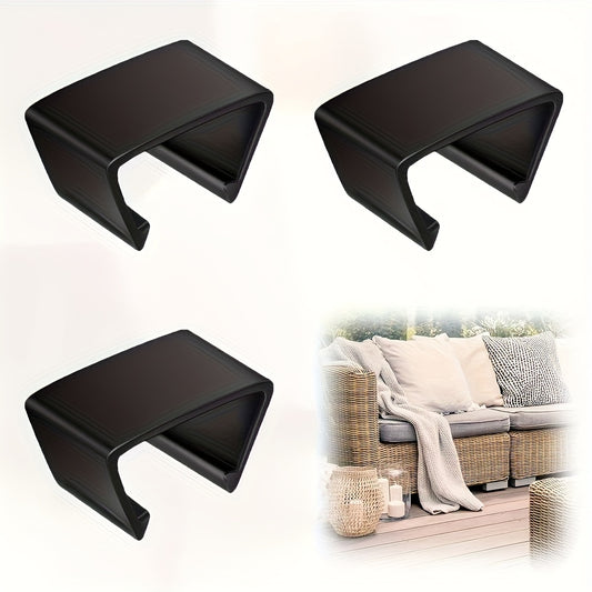 Black Modern Square Coffee Table with Unique Leg Design – Durable Plastic Outdoor Patio Furniture for Garden,