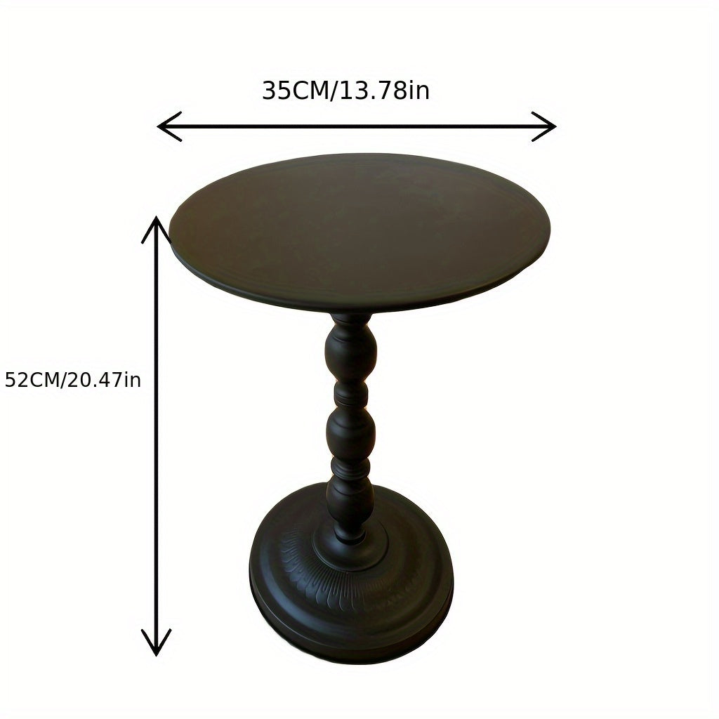 Modern Metal Table Modern Minimalist Nordic Retro Metal Round Side Table - Black Finish Accent Table for Living Room, Bedroom, Balcony | Easy Assembly Durable Design
