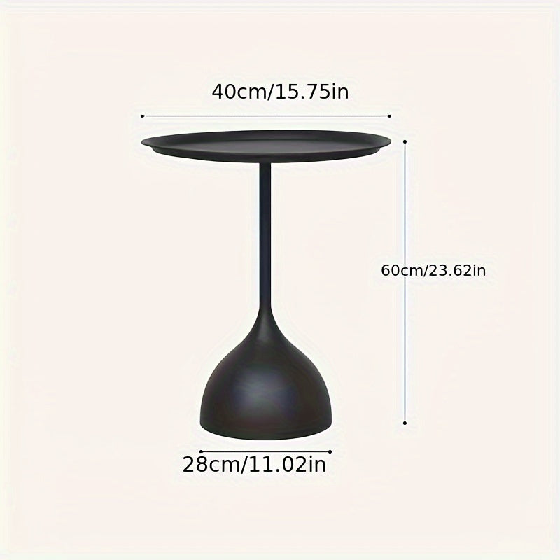 1pc Nordic-Inspired Minimalist Side Table - Creative Metal Design for Small Spaces, Perfect for Living Room Sofa & Bedroom, Landed Tray, Bedside Cabinet