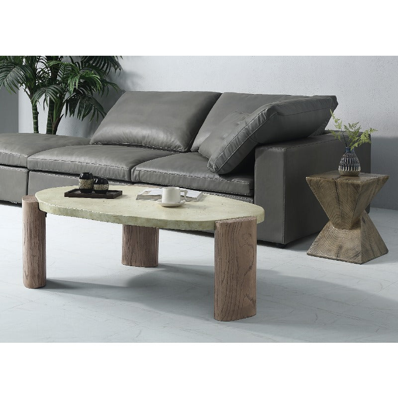 Dayana Modern & Oak Finish Coffee Table with Sturdy Legs - No Assembly Required, Durable Contemporary Design for Living Room, Office, or Lounge,