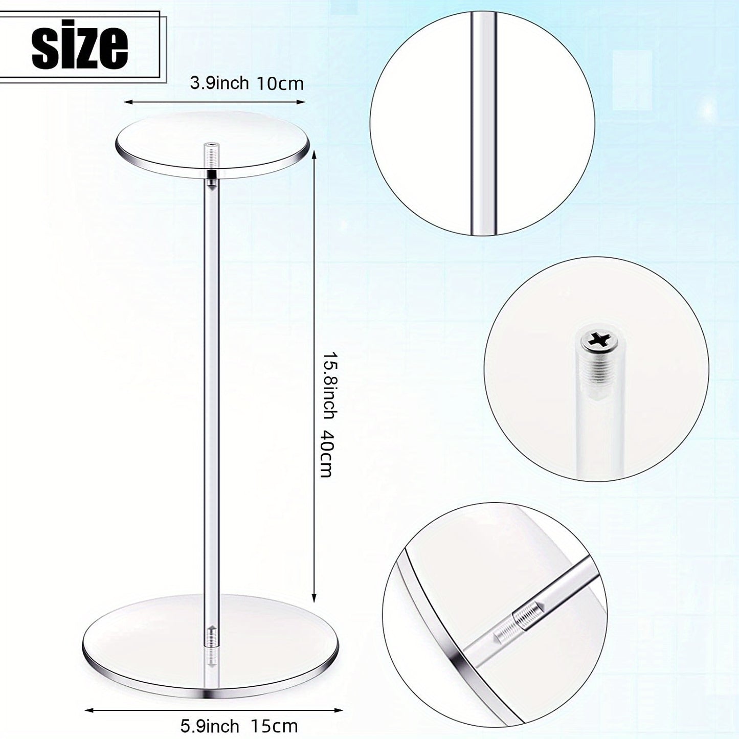 1pc Clear Acrylic Round Side Table – Modern Minimalist Small Coffee Table for Living Room, Bedroom, Balcony – Easy to Assemble, Lightweight and Durable Design,