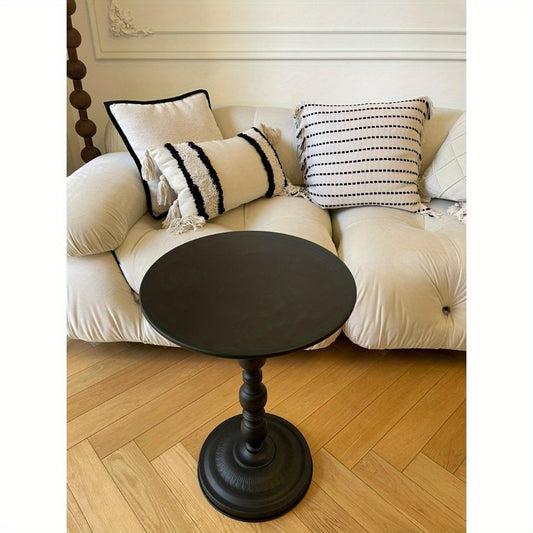 Modern Metal Table Modern Minimalist Nordic Retro Metal Round Side Table - Black Finish Accent Table for Living Room, Bedroom, Balcony | Easy Assembly Durable Design