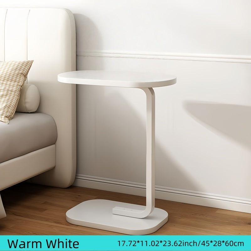 Luxury C-Shaped Side Table Luxury Solid Wood Metal C-Shaped Office Side Table | Sofa, Bedside, Coffee Table, Double Layer Panel, Sturdy Load-Bearing, High-End Gift