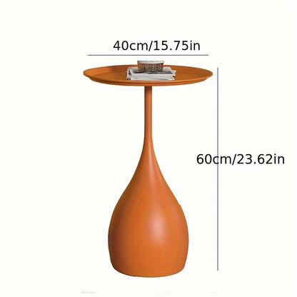 Mini Minimalist Tea Table 1pc Light Luxury Mini Minimalist Small Round Mobile Tea Table - Sofa Side Table, Bed Table, Art Designer