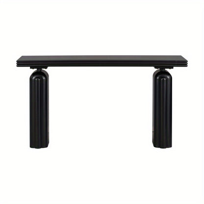 U_STYLE Modern Minimalist Entryway Table - No Assembly Needed Console Table with, Matte Black Finish, Non-Wood Construction for Living Room, Hallway,