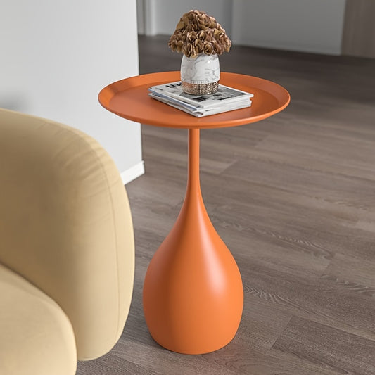 Mini Minimalist Tea Table 1pc Light Luxury Mini Minimalist Small Round Mobile Tea Table - Sofa Side Table, Bed Table, Art Designer