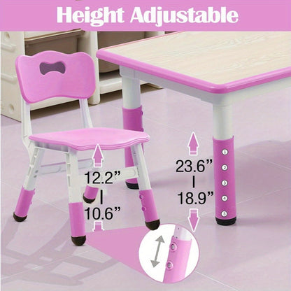 7pcs Table and Chair Set, Height-adjustable Table with 6 Chairs for Multi-purpose Study Table with Non-slip Legs, Doodle Tabletop, Suitable for Home\u002F daycare Center