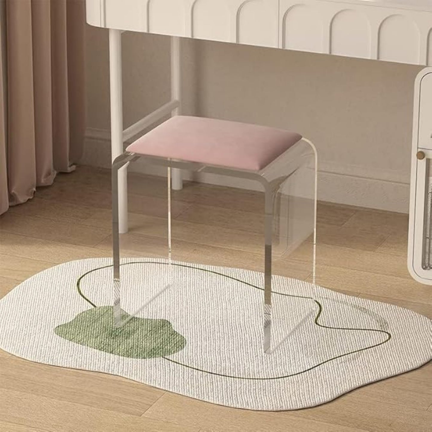 Acrylic End Table Set of 2, Clear Lucite Coffee Table, Contemporary Square Nightstand and Side Table for Living Room, Bathroom, Bedroom and Office