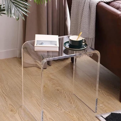 Acrylic End Table Set of 2, Clear Lucite Coffee Table, Contemporary Square Nightstand and Side Table for Living Room, Bathroom, Bedroom and Office