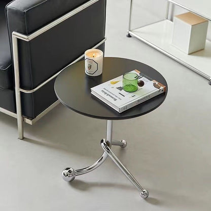 Black Nordic Side Table Round Black Nordic-Inspired Side Table - Versatile for Living Room, Bedroom, or Office Chic