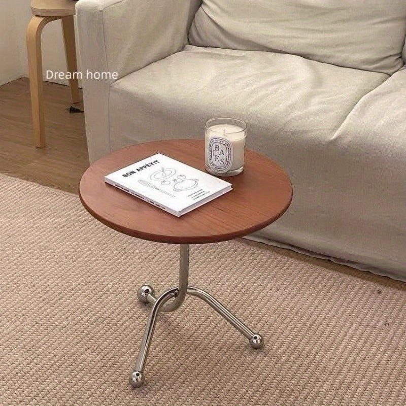 Black Nordic Side Table Round Black Nordic-Inspired Side Table - Versatile for Living Room, Bedroom, or Office Chic
