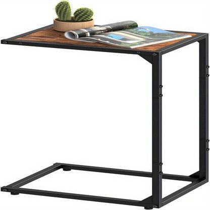 Sofa side table, C shape sofa snack table, bedroom bedside table, sofa coffee table table, can slide into the sofa below, suitable for living room, bedroom