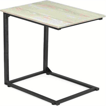 Sofa side table, C shape sofa snack table, bedroom bedside table, sofa coffee table table, can slide into the sofa below, suitable for living room, bedroom