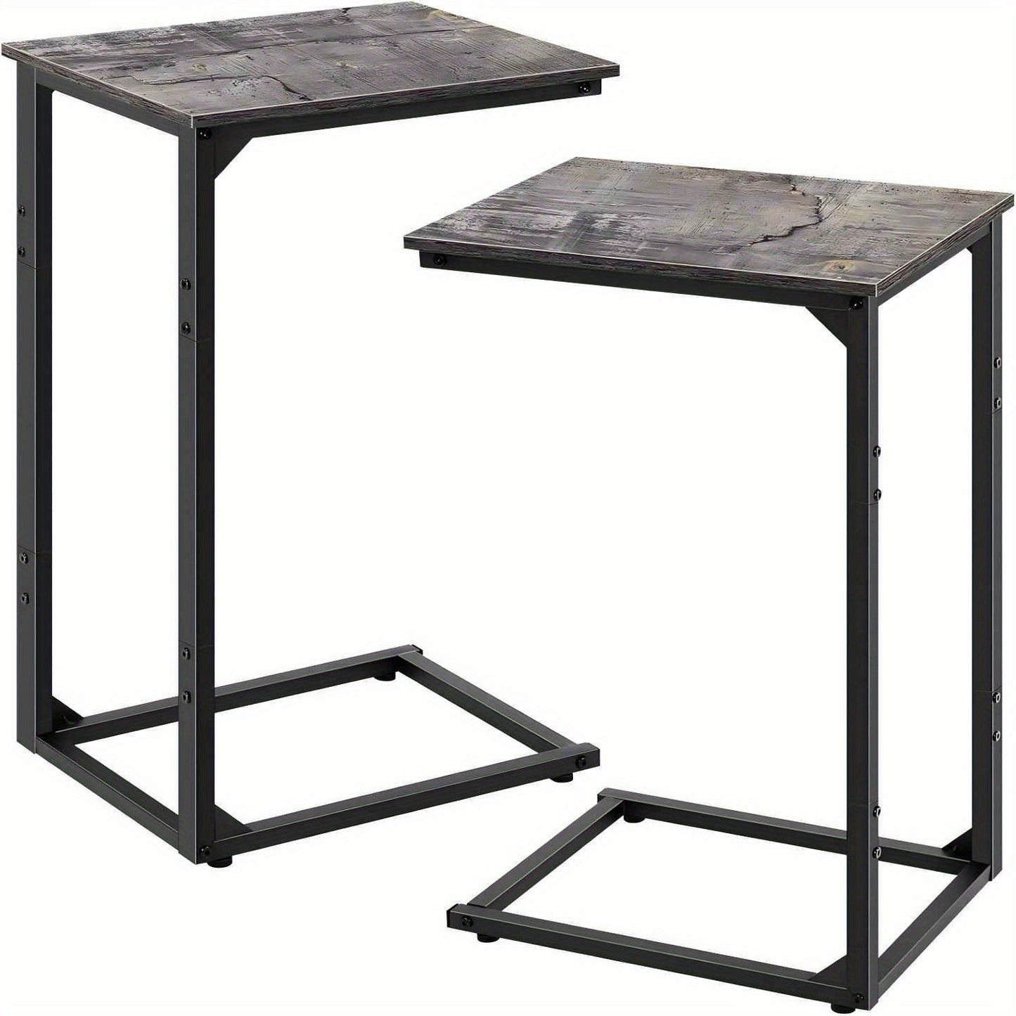 Sofa side table, C shape sofa snack table, bedroom bedside table, sofa coffee table table, can slide into the sofa below, suitable for living room, bedroom