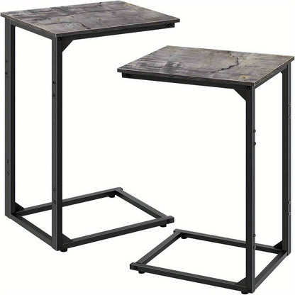 Sofa side table, C shape sofa snack table, bedroom bedside table, sofa coffee table table, can slide into the sofa below, suitable for living room, bedroom
