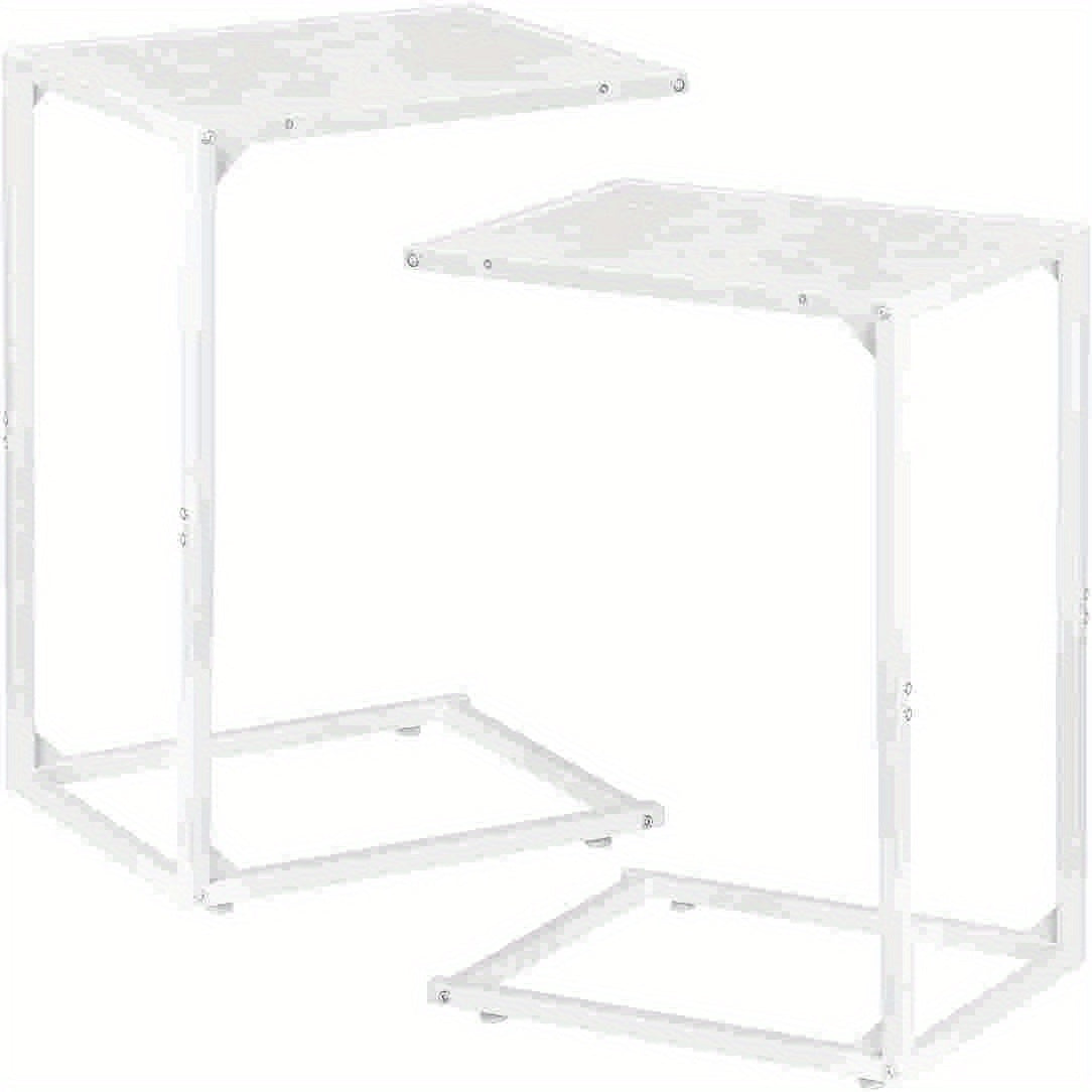 Sofa side table, C shape sofa snack table, bedroom bedside table, sofa coffee table table, can slide into the sofa below, suitable for living room, bedroom
