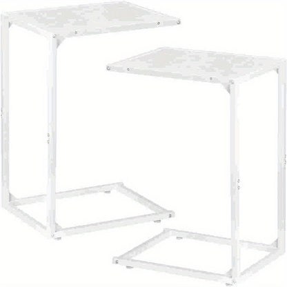Sofa side table, C shape sofa snack table, bedroom bedside table, sofa coffee table table, can slide into the sofa below, suitable for living room, bedroom