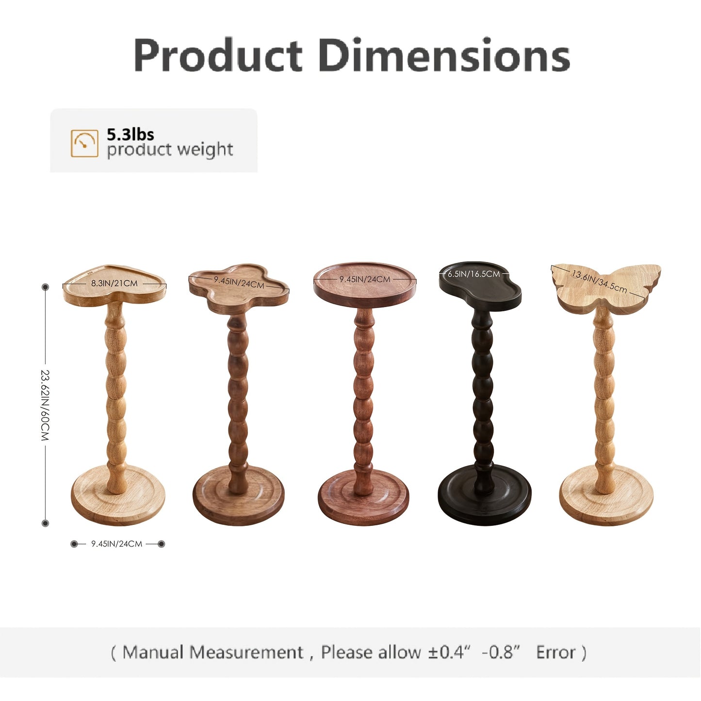 Modern Round Wooden Side Table- Multifunctional Coffee Table, Suitable for Living Room, Sofa, Bedroom, Mixed Color Wooden Plant Stand, Home Decor Furniture