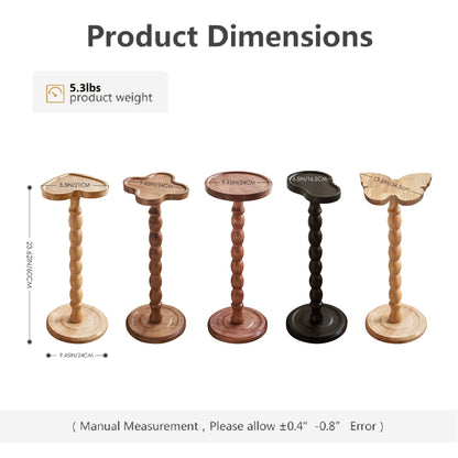 Modern Round Wooden Side Table- Multifunctional Coffee Table, Suitable for Living Room, Sofa, Bedroom, Mixed Color Wooden Plant Stand, Home Decor Furniture