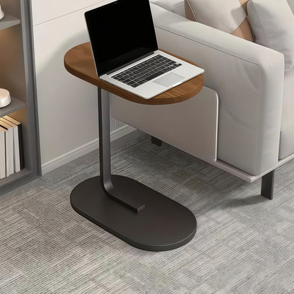Luxury C-Shaped Side Table Luxury Solid Wood Metal C-Shaped Office Side Table | Sofa, Bedside, Coffee Table, Double Layer Panel, Sturdy Load-Bearing, High-End Gift