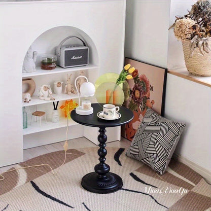 Modern Metal Table Modern Minimalist Nordic Retro Metal Round Side Table - Black Finish Accent Table for Living Room, Bedroom, Balcony | Easy Assembly Durable Design