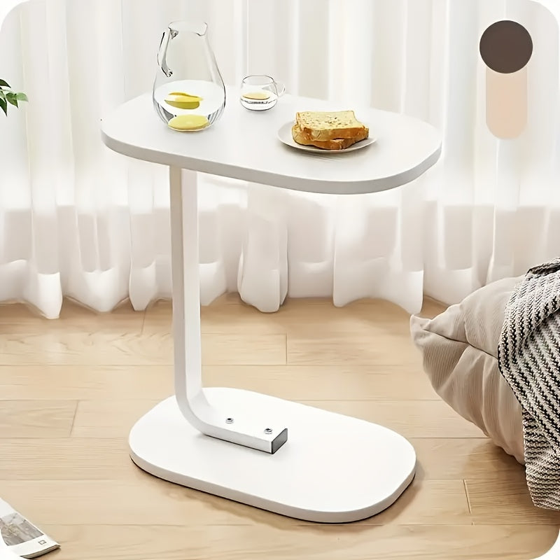Luxury C-Shaped Side Table Luxury Solid Wood Metal C-Shaped Office Side Table | Sofa, Bedside, Coffee Table, Double Layer Panel, Sturdy Load-Bearing, High-End Gift