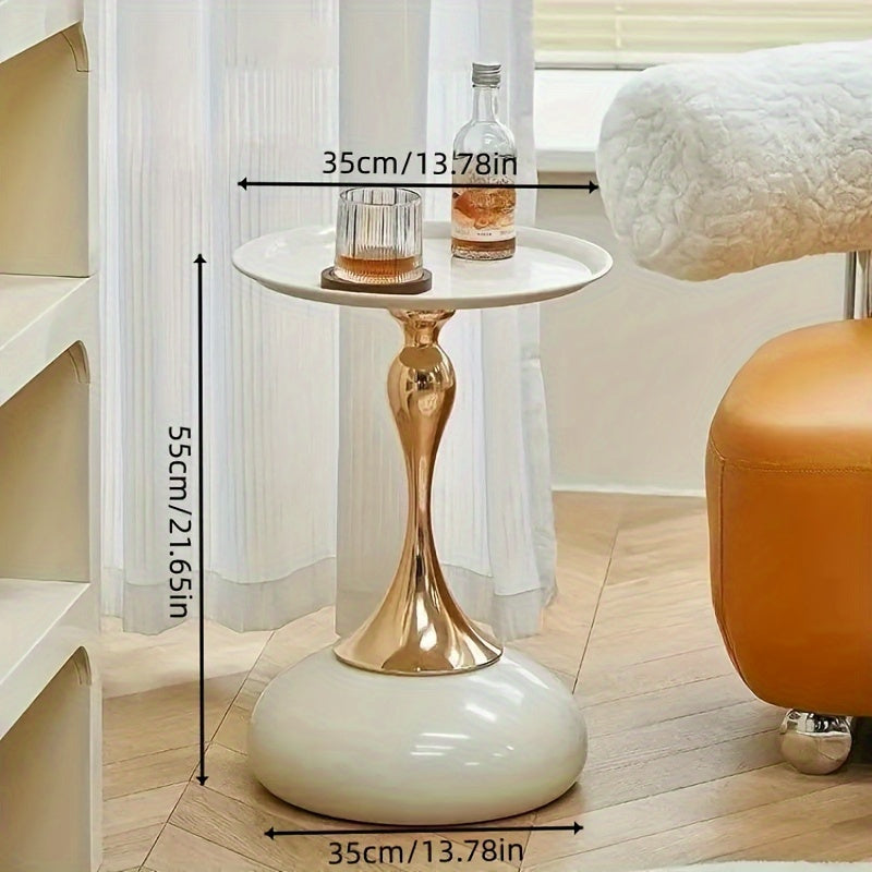 Modern Nordic Iron Side Table - Space-Saving Small Coffee Table for Living Room, Bedroom, Balcony - Ideal for Halloween, Women's Day, Valentine's,