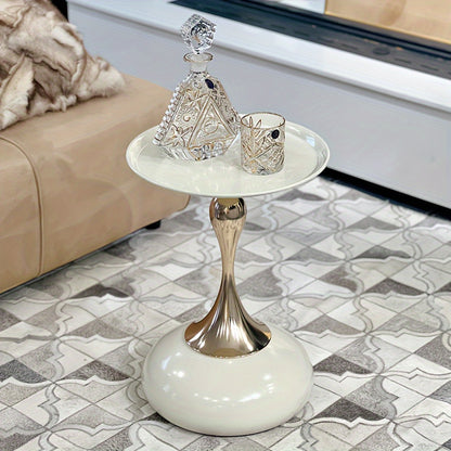 This Is a Special Gift That Can Be Given to Family And Friends. Handmade White Round Table Coffee Table, Creative Side Cabinet, Living Room Sofa Side Table,