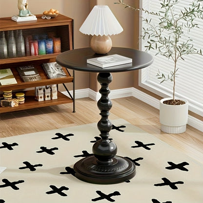 Modern Metal Table Modern Minimalist Nordic Retro Metal Round Side Table - Black Finish Accent Table for Living Room, Bedroom, Balcony | Easy Assembly Durable Design