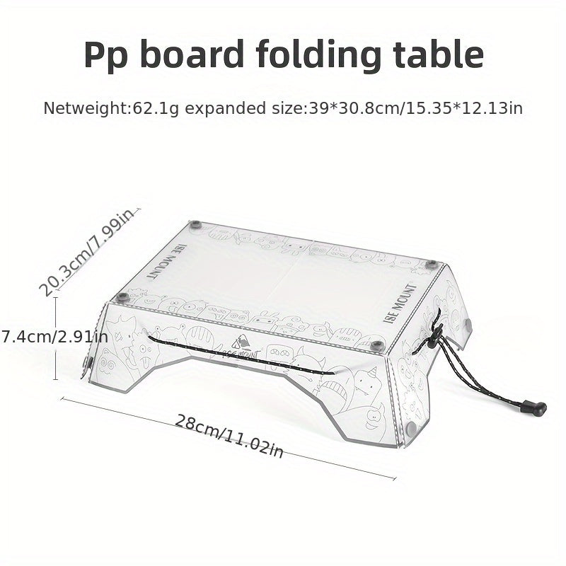 Ultra-Lightweight Portable Folding Camping Table - Heavy-Duty PP Material with Interlocking Clamps,