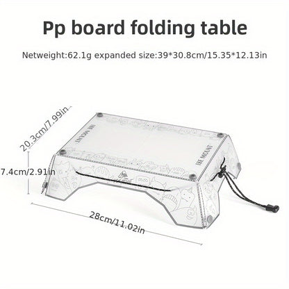 Ultra-Lightweight Portable Folding Camping Table - Heavy-Duty PP Material with Interlocking Clamps,