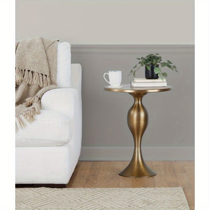 LumiSource Grandview Gallery Ashland 24 Modern Metal Side Table - Matte Golden Bronze, No Assembly Needed, Sturdy Accent Table for Living Room, Bedroom,