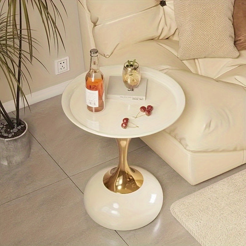 Modern Nordic Iron Side Table - Space-Saving Small Coffee Table for Living Room, Bedroom, Balcony - Ideal for Halloween, Women's Day, Valentine's,