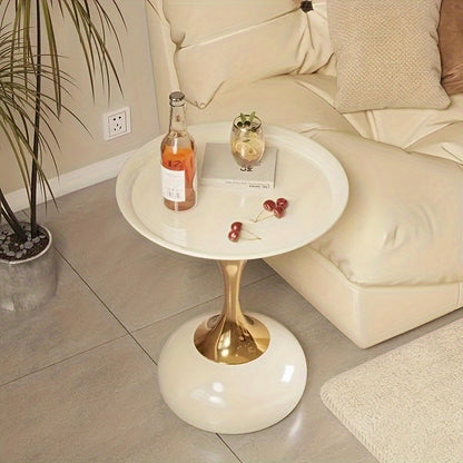 Modern Nordic Iron Side Table - Space-Saving Small Coffee Table for Living Room, Bedroom, Balcony - Ideal for Halloween, Women's Day, Valentine's,