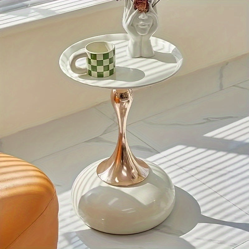 Modern Nordic Iron Side Table - Space-Saving Small Coffee Table for Living Room, Bedroom, Balcony - Ideal for Halloween, Women's Day, Valentine's,