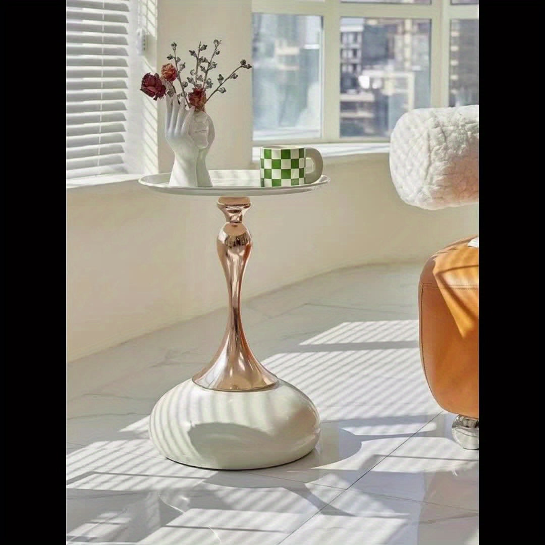 This Is a Special Gift That Can Be Given to Family And Friends. Handmade White Round Table Coffee Table, Creative Side Cabinet, Living Room Sofa Side Table,