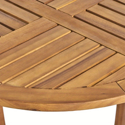 Outdoor Round Acacia Wood Accent Table, 27.5\