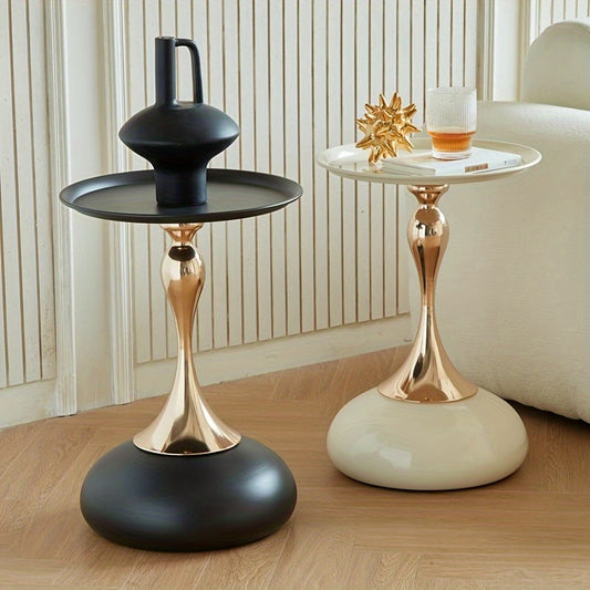 This Is a Special Gift That Can Be Given to Family And Friends. Handmade White Round Table Coffee Table, Creative Side Cabinet, Living Room Sofa Side Table,