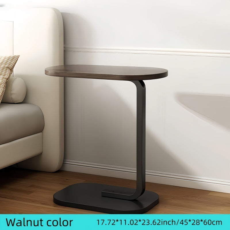 Luxury C-Shaped Side Table Luxury Solid Wood Metal C-Shaped Office Side Table | Sofa, Bedside, Coffee Table, Double Layer Panel, Sturdy Load-Bearing, High-End Gift