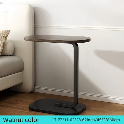 Luxury C-Shaped Side Table Luxury Solid Wood Metal C-Shaped Office Side Table | Sofa, Bedside, Coffee Table, Double Layer Panel, Sturdy Load-Bearing, High-End Gift