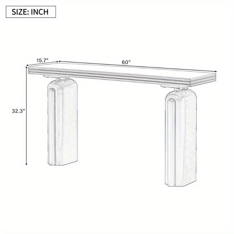 U_STYLE Modern Minimalist Entryway Table - No Assembly Needed Console Table with, Matte Black Finish, Non-Wood Construction for Living Room, Hallway,